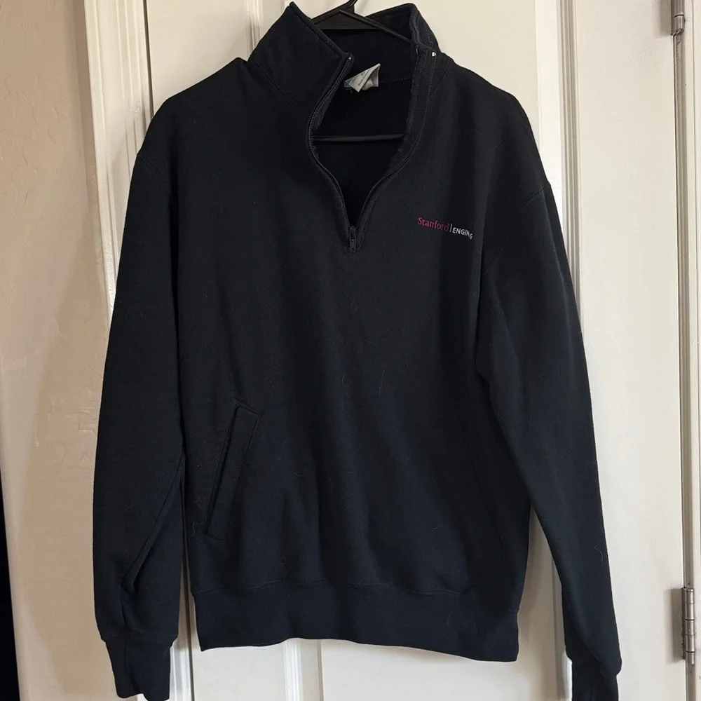 Stanford Engineering Men's Black Zip-Up Sweater / G36